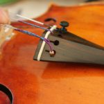 change violin strings by threading in the ball end into the tailpiece.